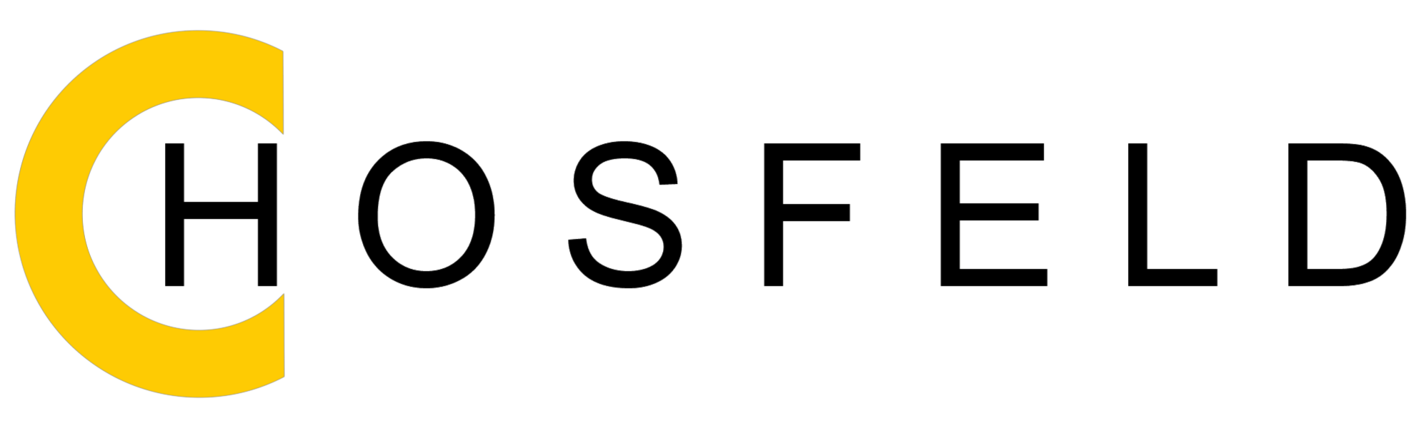 Logo mit Schrift und gelben Kreis